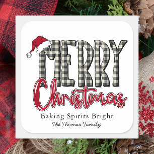 Baking Spirits Bright Modern Simple Christmas Square Sticker