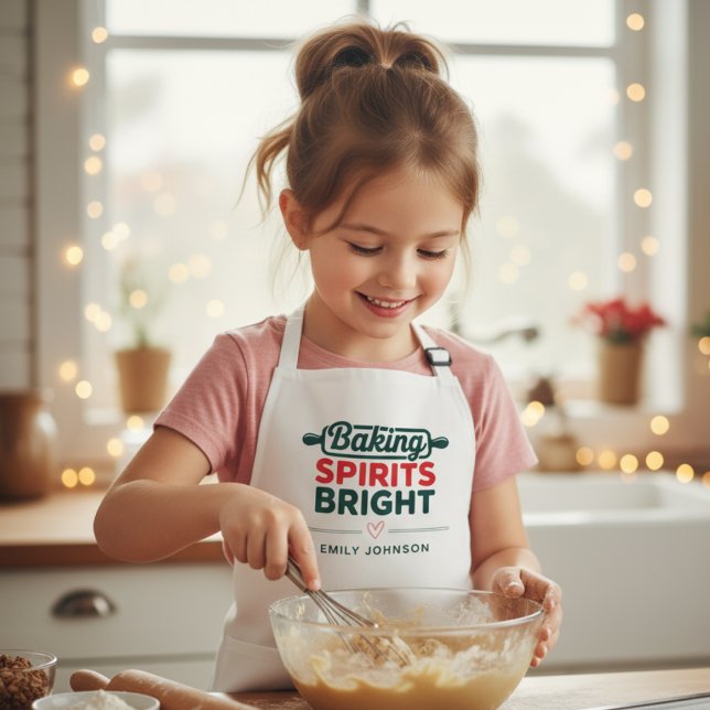 Baking Spirits Bright Name Christmas Apron (Creator Uploaded)