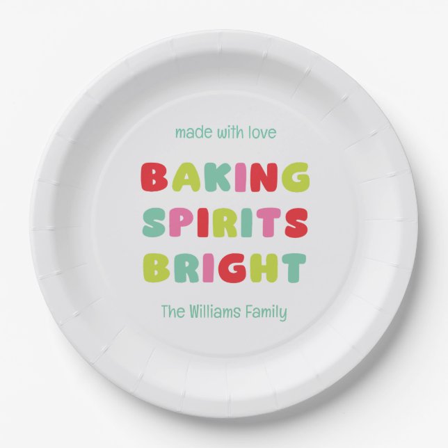Baking Spirits Bright Paper Plates (Front)