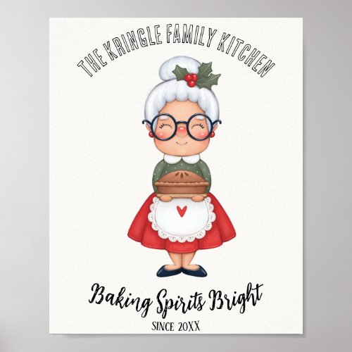 Baking Spirits Bright Personalized Christmas Poster