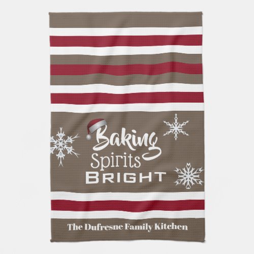 Baking Spirits Bright Personalized Holiday Kitchen Kitchen Towel