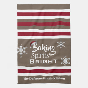 Baking Spirits Bright Personalized Holiday Kitchen Towel
