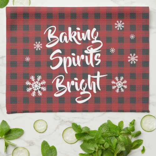Baking Spirits Bright Plaid Christmas Kitchen Towel