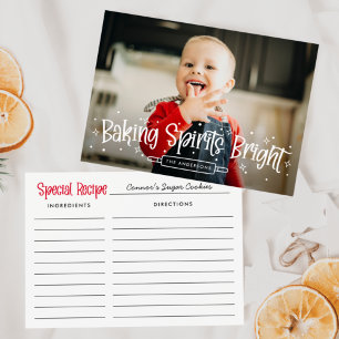 Baking Spirits Bright Recipe Card Holiday Photo