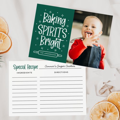 Baking Spirits Bright Recipe Card Holiday Photo