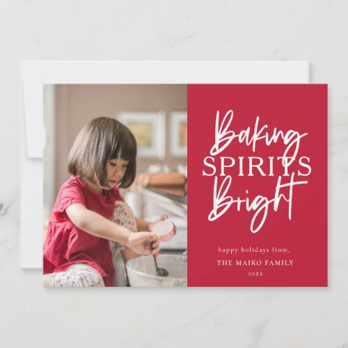 Baking Spirits Bright Red Christmas Photo Holiday Card