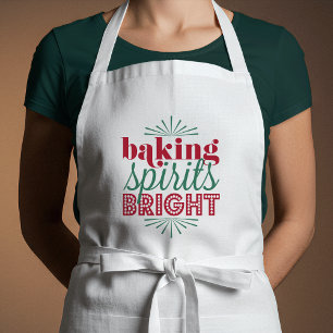 Baking Spirits Bright Red & Green Holiday Adult Apron