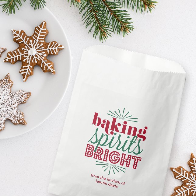 Baking Spirits Bright | Red & Green Holiday Baking Favor Bag (Creator Uploaded)