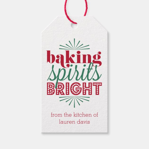Baking Spirits Bright | Red & Green Holiday Gift Tags