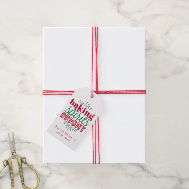 Baking Spirits Bright | Red & Green Holiday Gift Tags