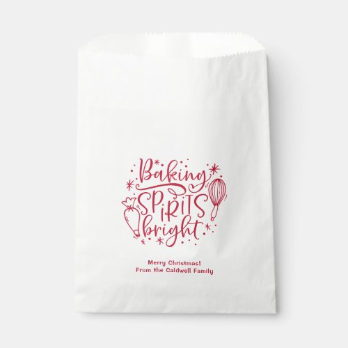 Baking Spirits Bright Red Holiday Favor Bag