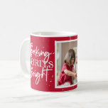 Baking Spirits Bright Red Holiday Photo Coffee Mug<br><div class="desc">Festive white typography "Baking Spirits Bright",  red holiday photo mug.</div>