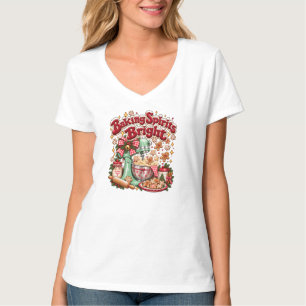 Baking Spirits Bright Retro Christmas Gingerbread T-Shirt