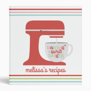 Baking Spirits Bright Retro Mixer Recipe 3 Ring Binder