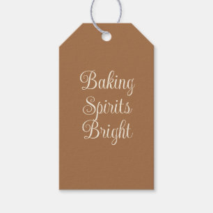 Baking Spirits Bright Rich Gingerbread Brown Gift Tags