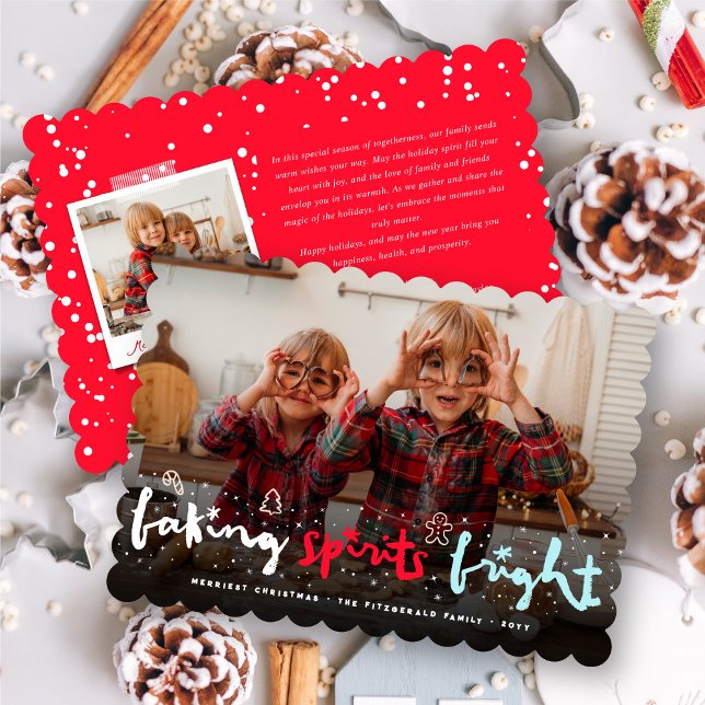 Baking Spirits Bright Sparkling Christmas Photo Holiday Card (Creator Uploaded)