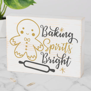 Baking Spirits Bright Wooden Box Sign
