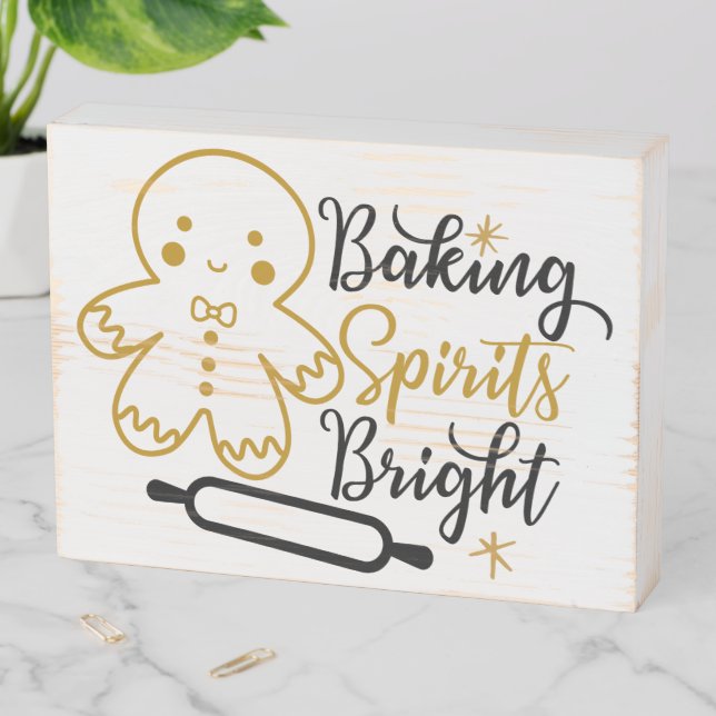 Baking Spirits Bright Wooden Box Sign (In Situ Horizontal)