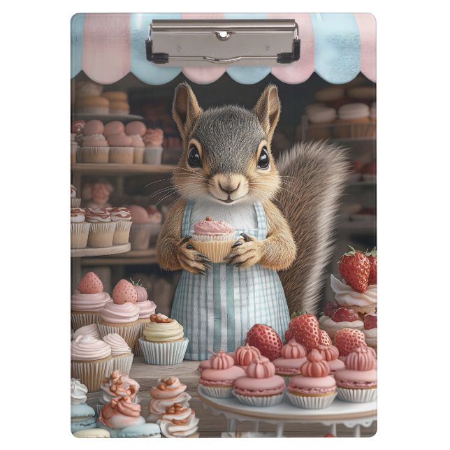 Baking Squirrel with Cupcake Clipboard (Front)