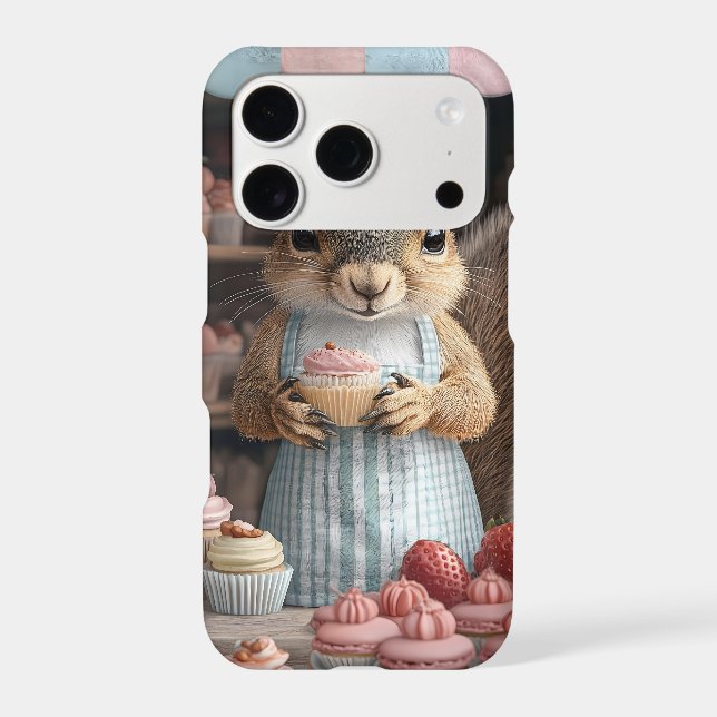 Baking Squirrel with Cupcake Iphone Case (Back)