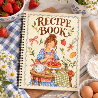 Baking Strawberry Tart Cottage Blank Recipe Book
