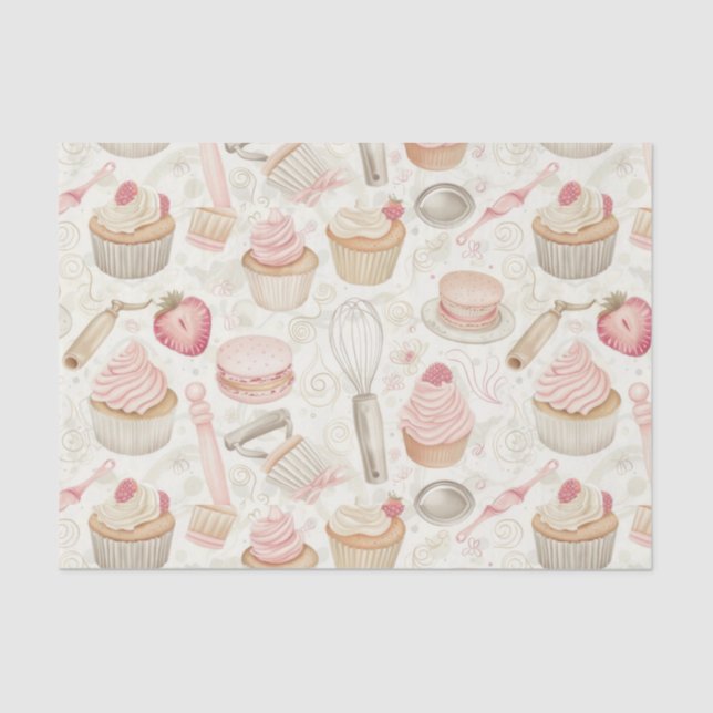 Baking Sweet Desserts Pattern Tissue Paper (Front)