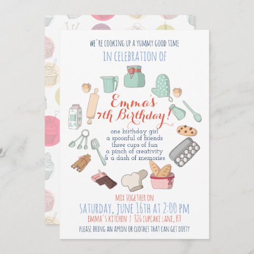 Baking Themed Party Invitations
