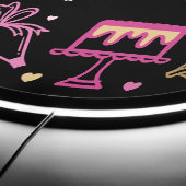 Baking Utensil Pink & Black Cake Bakery Business LED Sign (Edge)