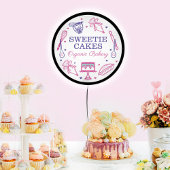 Baking Utensil Pink & Purple Cake Bakery Business LED Sign