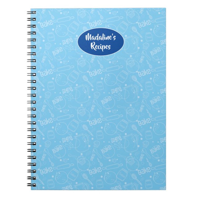 Baking Utensil Tool Blue Illustration Recipe Book (Front)