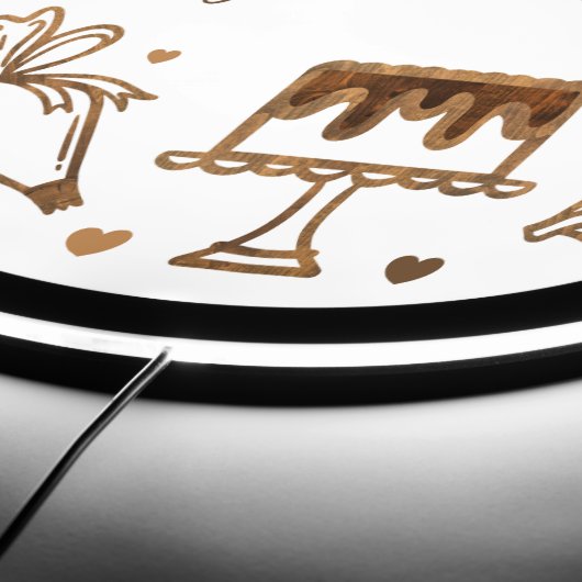 Baking Utensil Woodgrain Cake Bakery Business LED Sign (Edge)