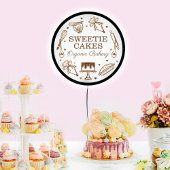 Baking Utensil Woodgrain Cake Bakery Business LED Sign