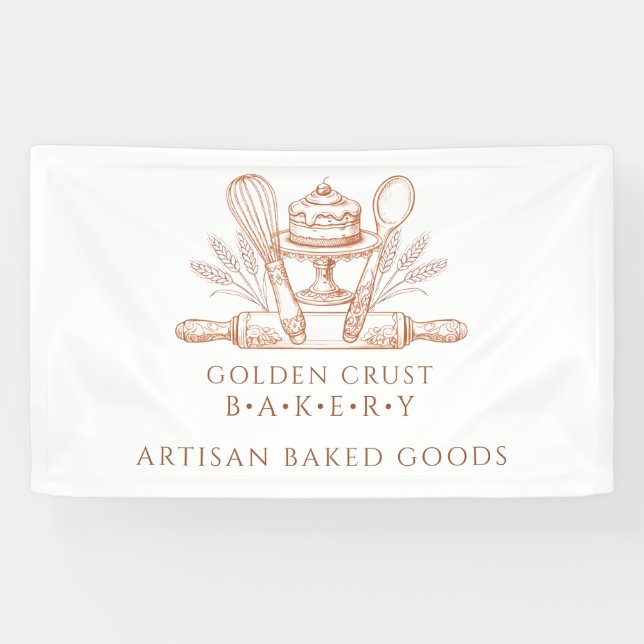 Baking Utensils Baker Bakery Banner (Horizontal)