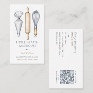 Baking Utensils Baker Bakery Pastry Chef Business Card