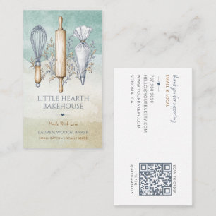 Baking Utensils Baker Bakery Pastry Chef Business Card