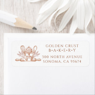 Baking Utensils Baker Bakery Return Address Label
