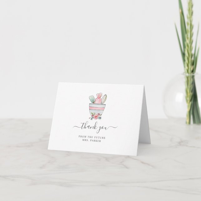 Baking utensils Bridal Shower folded Thank you  Card (Front)