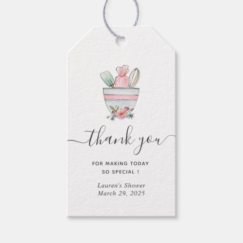 Baking utensils Bridal Shower Thank you  Gift Tags