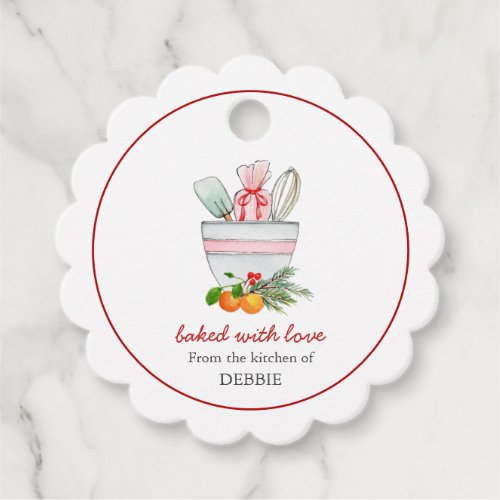 Baking Utensils in mixing bowl Holiday Bakers Favor Tags