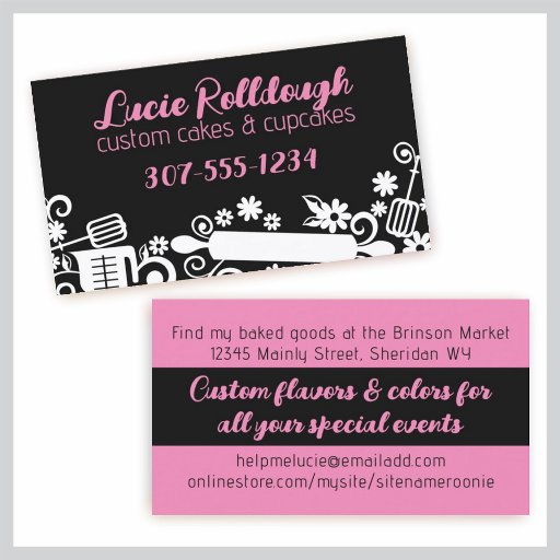 Customizable Baker baking pastry chef utensils black business c business card