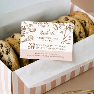 Baking Utensils Thank You Promo Code Bakery Logo Discount Card