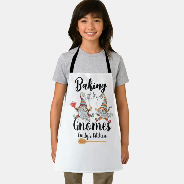 Baking with my Gnomes Custom Bakery Gnome Baking Apron (Insitu)
