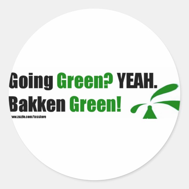Bakken Green Round Stickers (Front)