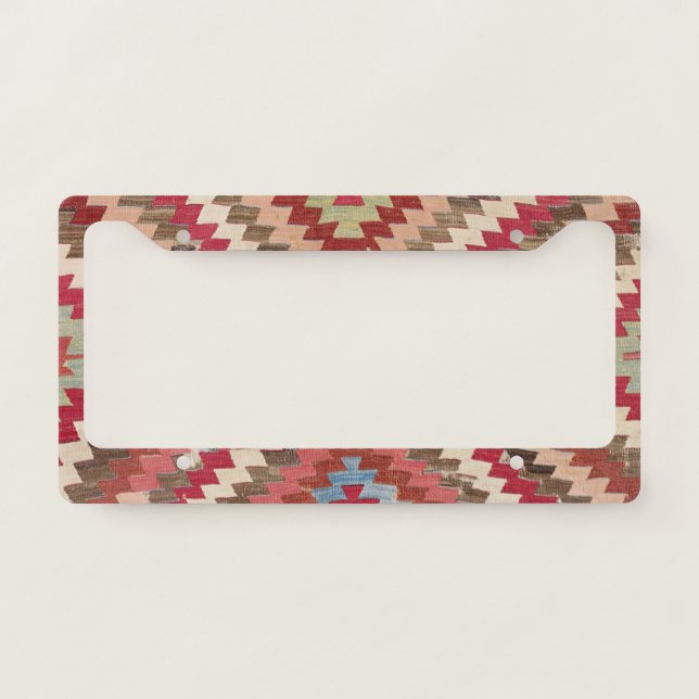 Baklava Chevron Star II // 18th Century Authentic License Plate Frame (Front)