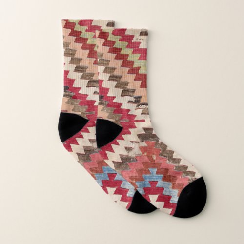 Baklava Chevron Star II  18th Century Authentic Socks