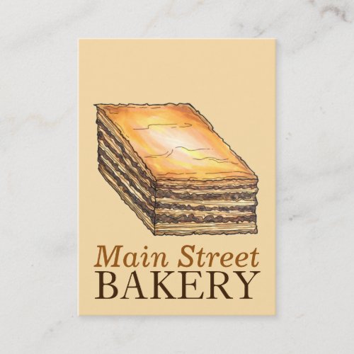 Baklava Dessert Pastry Greek Food Bakery Diner Business Card
