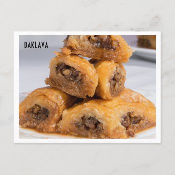 Baklava Greek Pastry Food Photo Postcard by SayWhatYouLike at Zazzle