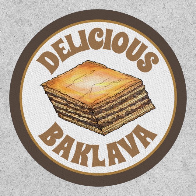 Baklava Sweet Filo Honey Dessert Pastry Greek Food Patch (Front)