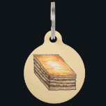 Baklava Sweet Filo Honey Dessert Pastry Greek Food Pet ID Tag<br><div class="desc">Design features an original illustration of a slice of baklava, a traditional Greek pastry made with filo dough, nuts, and honey. This design is also available on other products. Lots of additional food prints are also available from this shop. Don't see what you're looking for? Need help with customization? Contact...</div>