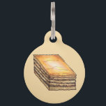 Baklava Sweet Filo Honey Dessert Pastry Greek Food Pet ID Tag<br><div class="desc">Design features an original illustration of a slice of baklava, a traditional Greek pastry made with filo dough, nuts, and honey. This design is also available on other products. Lots of additional food prints are also available from this shop. Don't see what you're looking for? Need help with customization? Contact...</div>